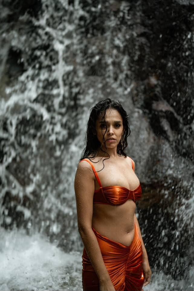 Durga Devi Nisha Stuns In Wet Satin Look