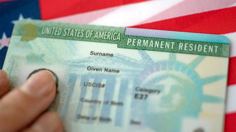 ICE officers outside green card interview office