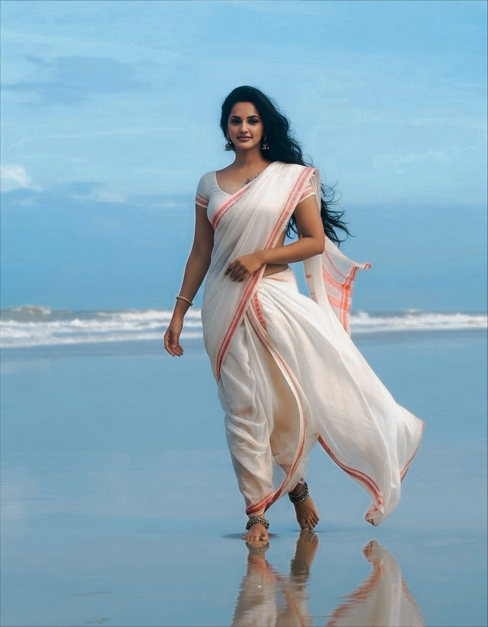 Jyotipoorvaj Walking Gracefully On The Wet Beach