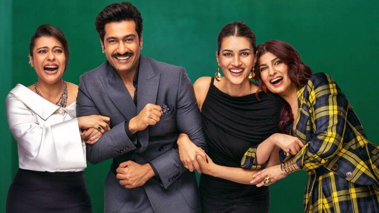 Kajol and Twinkle on talk-show set