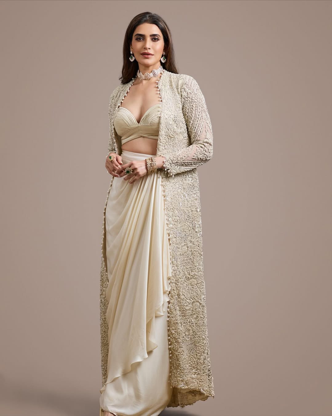 Karishma Tanna's Statement Emerald Choker