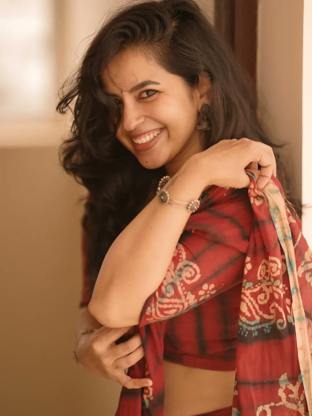 The Actress Winks While Making A Finger Frame