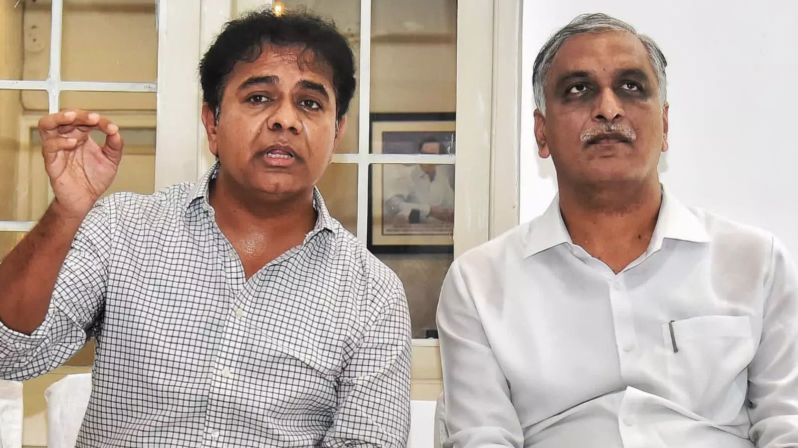 KTR facing F1 case pressure and potential power shift toward Harish Rao in BRS