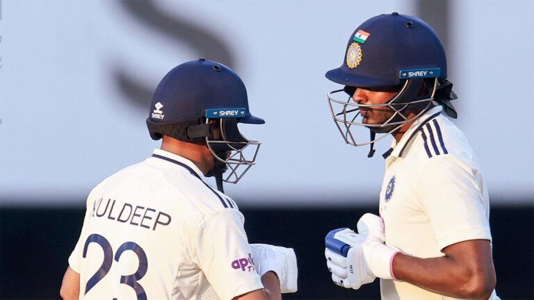 Kuldeep Yadav walks in at No 4