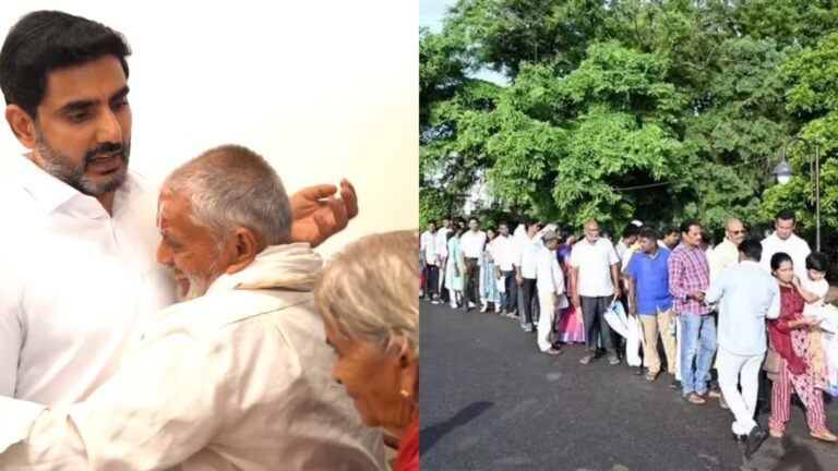 Lokesh meets people at Praja Darbar in Mangalagiri