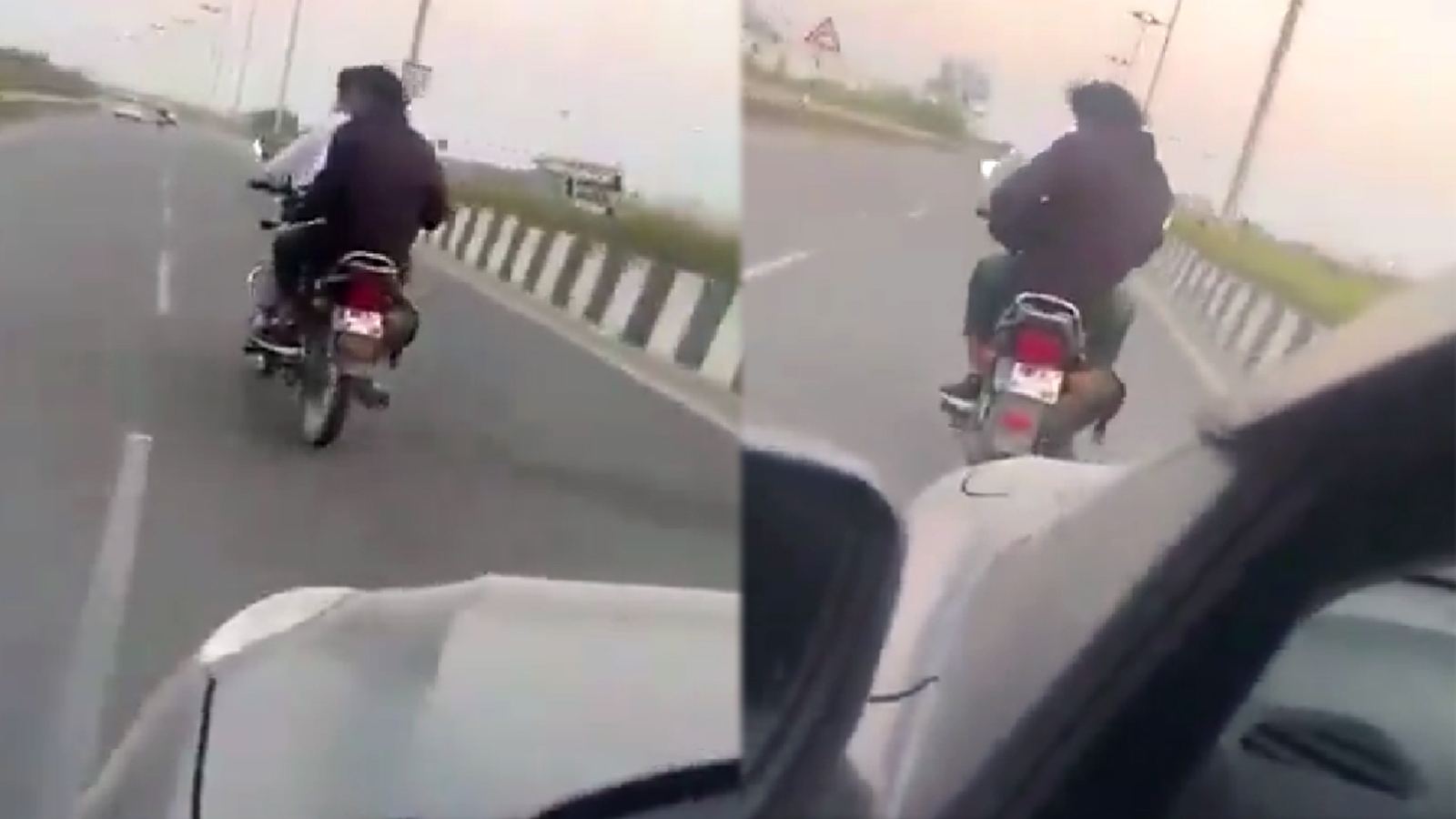 Lucknow chain snatching CCTV chase