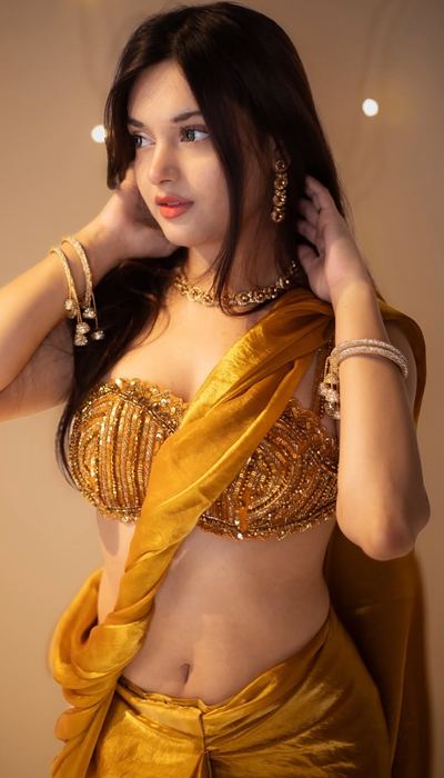 Mihika Mishra's Bold Gold Bralette Look Is Too Hot Now