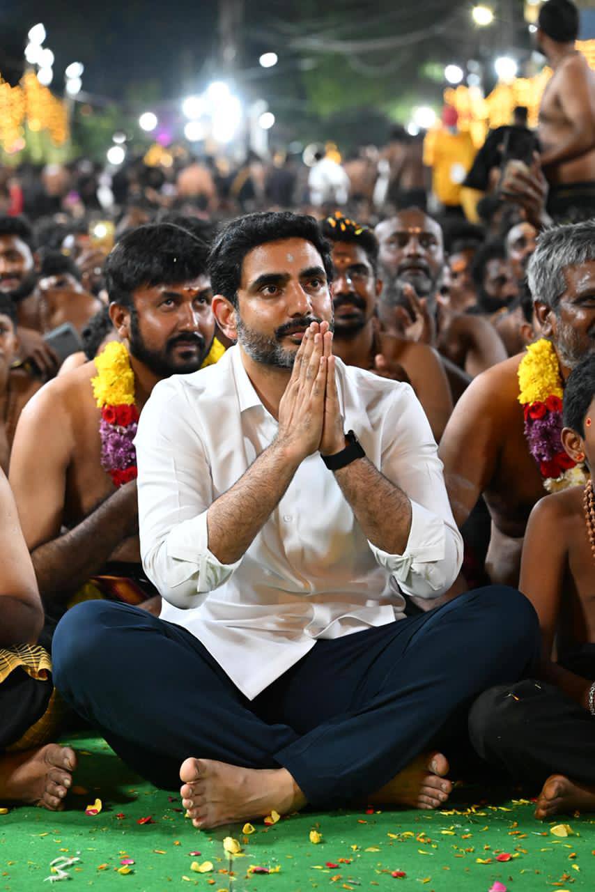 Nara Lokesh Spiritual Moments At Padipooja