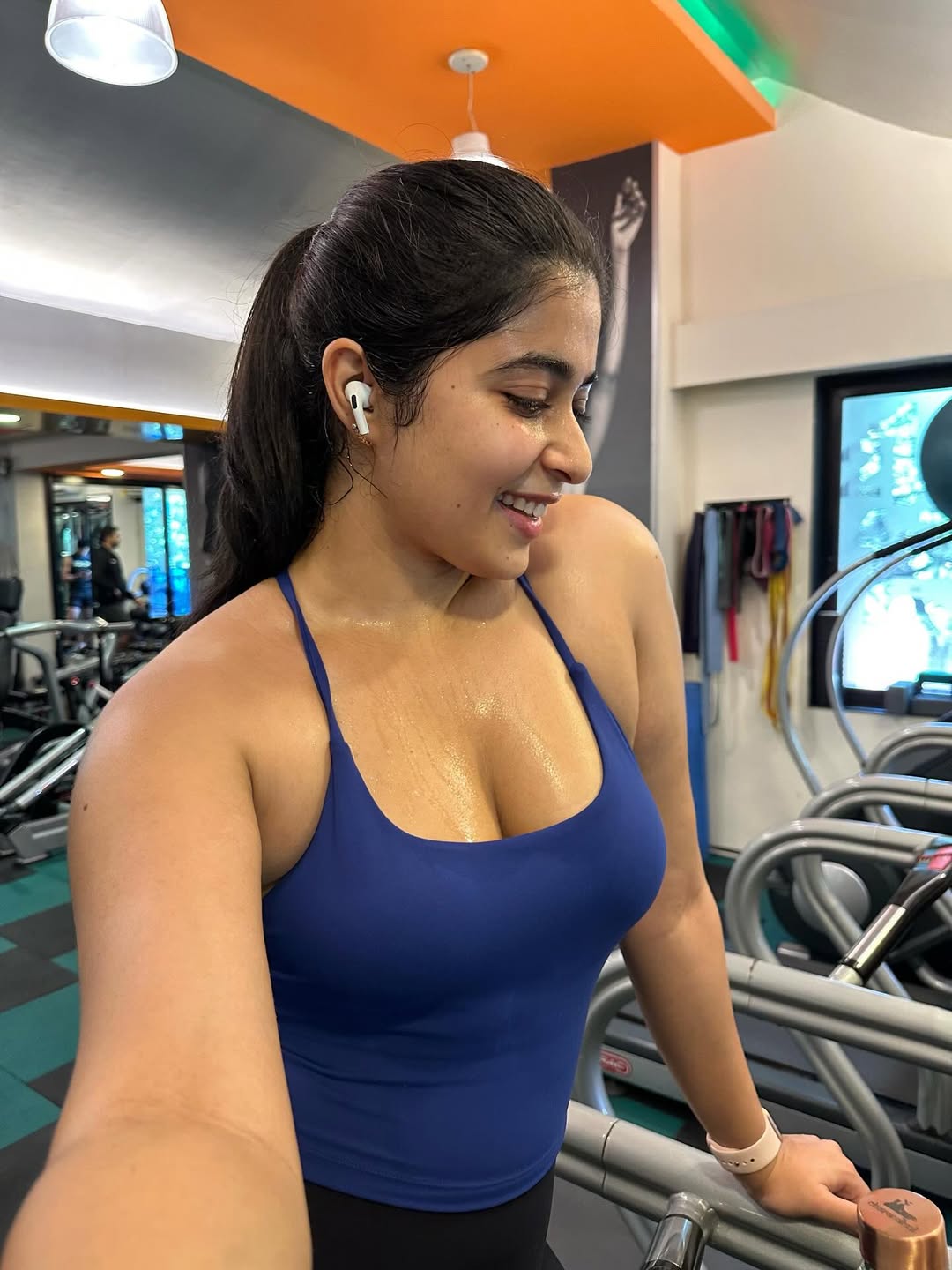 Close Up Of Nikita Sharma's Sweaty Gym Look