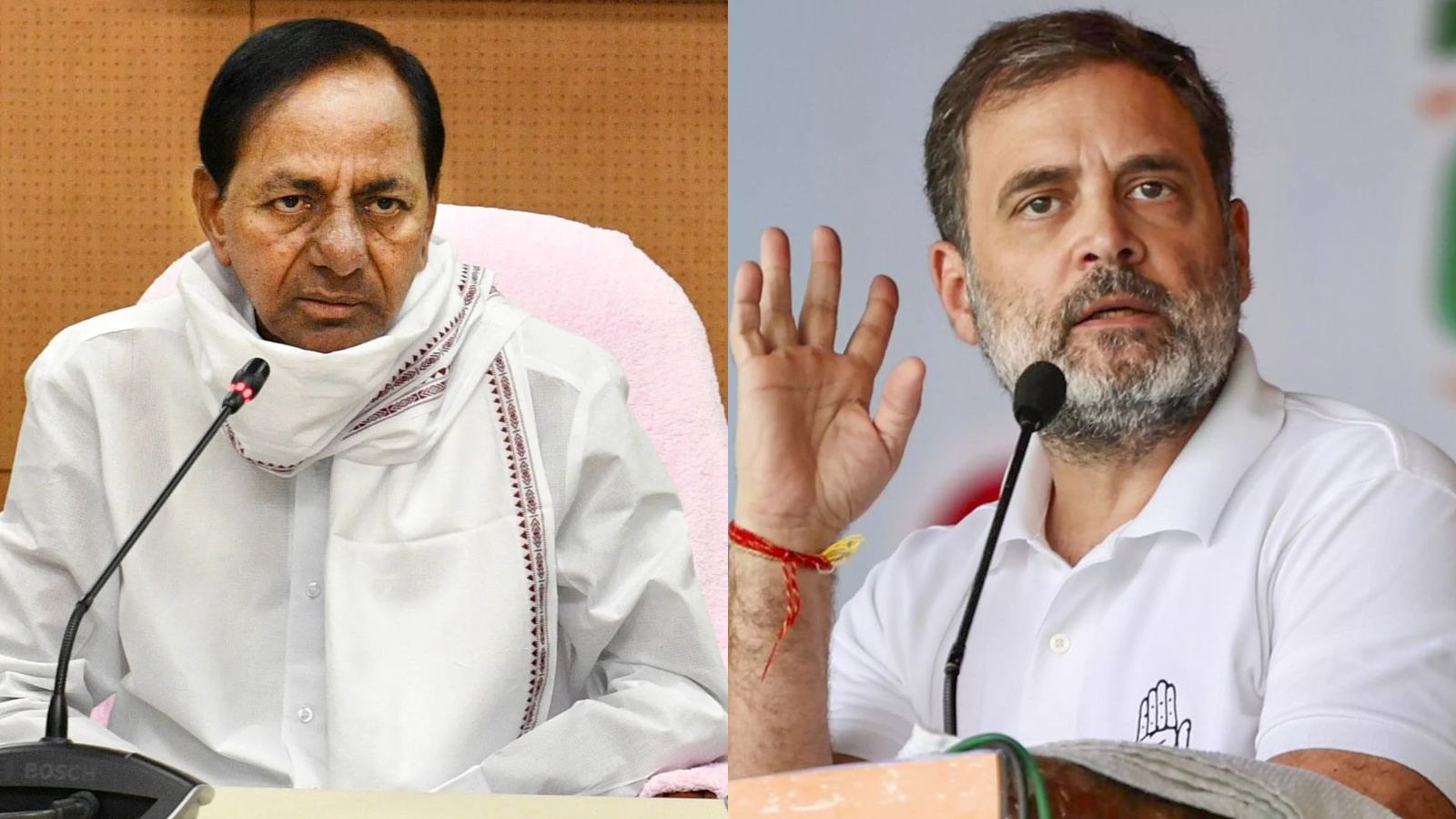 Political leaders making statements in Telangana