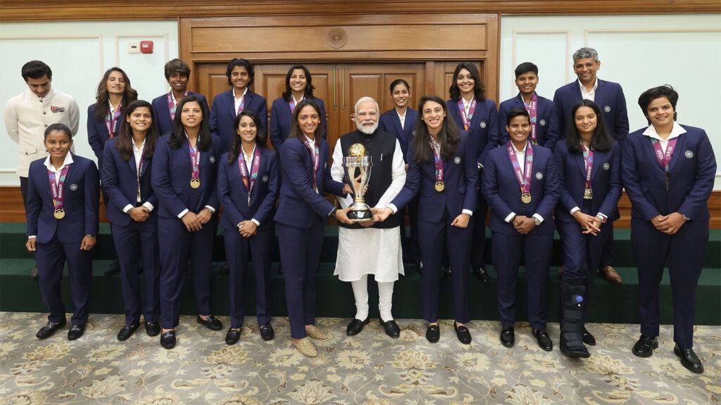 Pratika Rawal receives her ODI World Cup medal