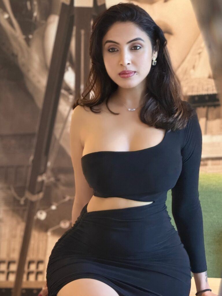 Priyanka Kholgade Sitting In Stylish Black Outfit