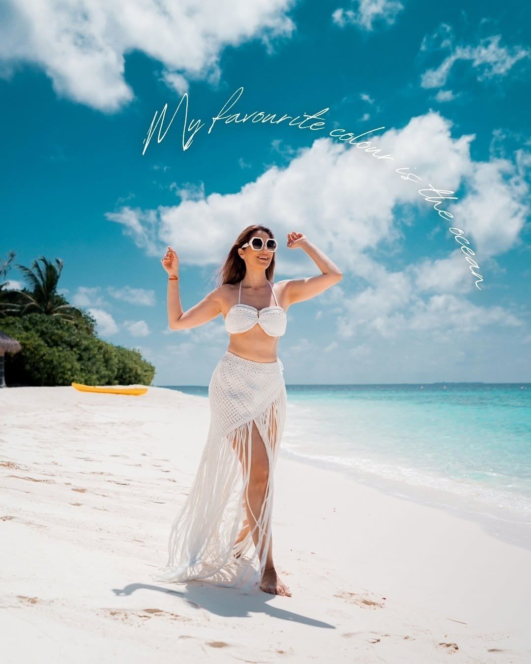 Raai Laxmi's Edgy White Fringe Skirt And Top