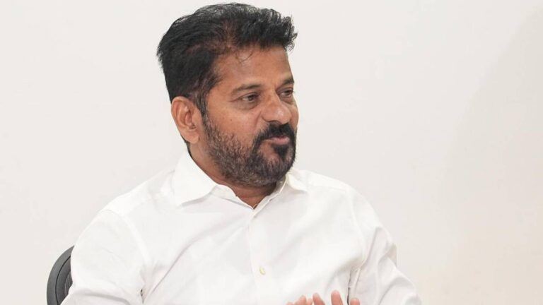 Revanth Reddy addressing media after bypoll