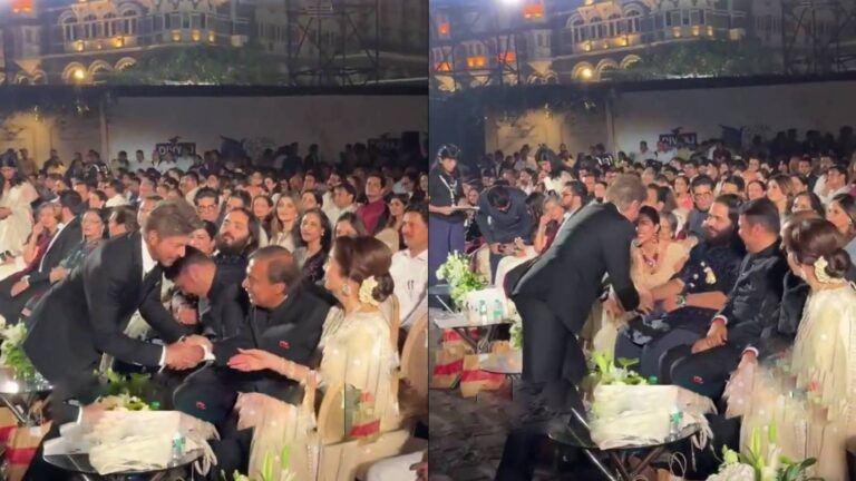 Shah Rukh greeting Ambani family