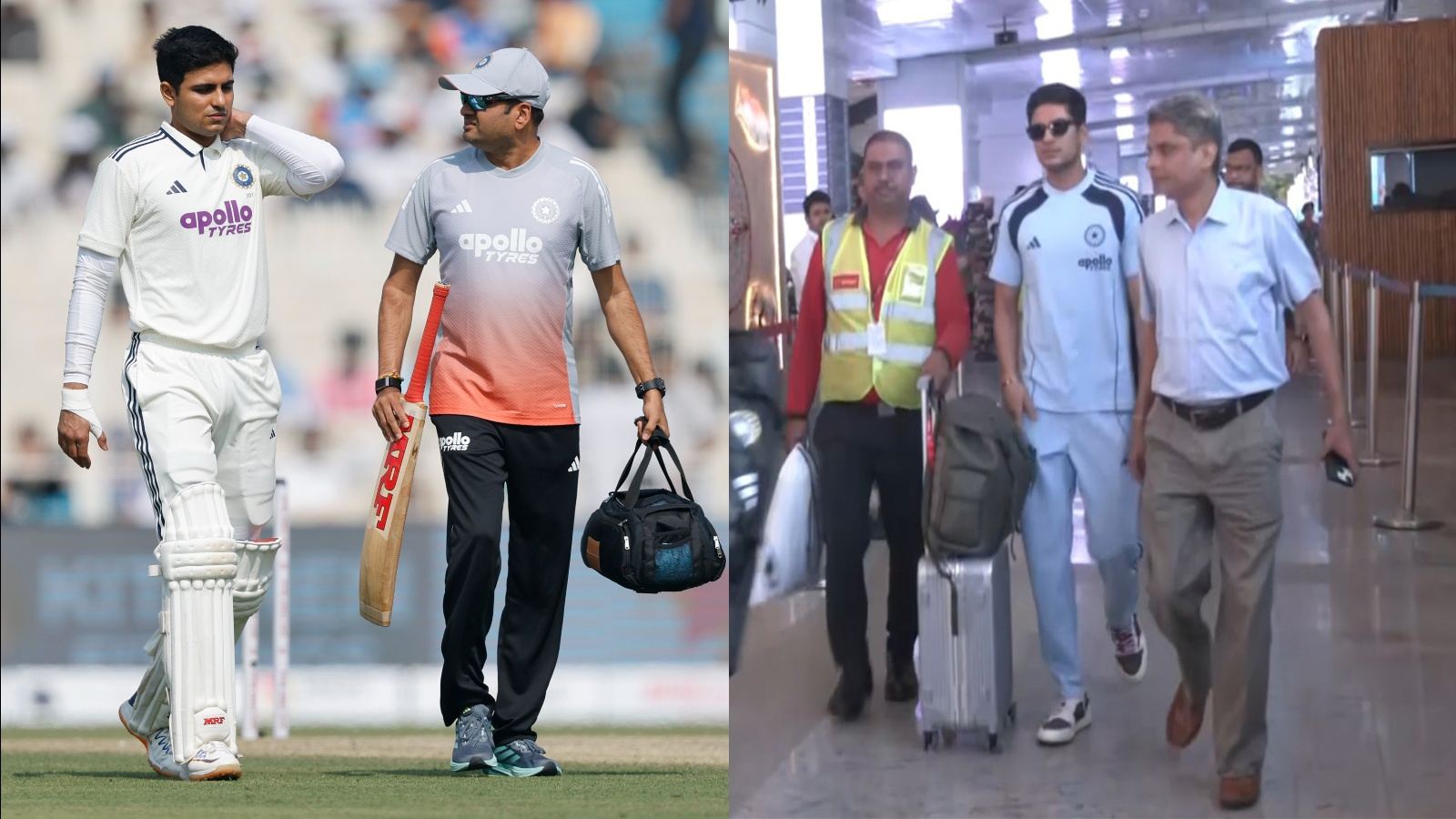 Shubman Gill travelling in neck pain