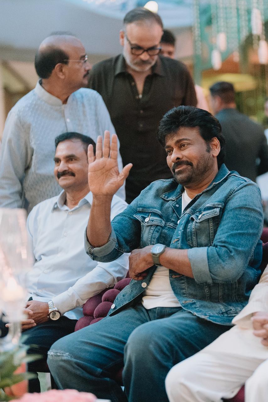 Stylish Chiru Steals Spotlight at Allu Sirish’s Engagement