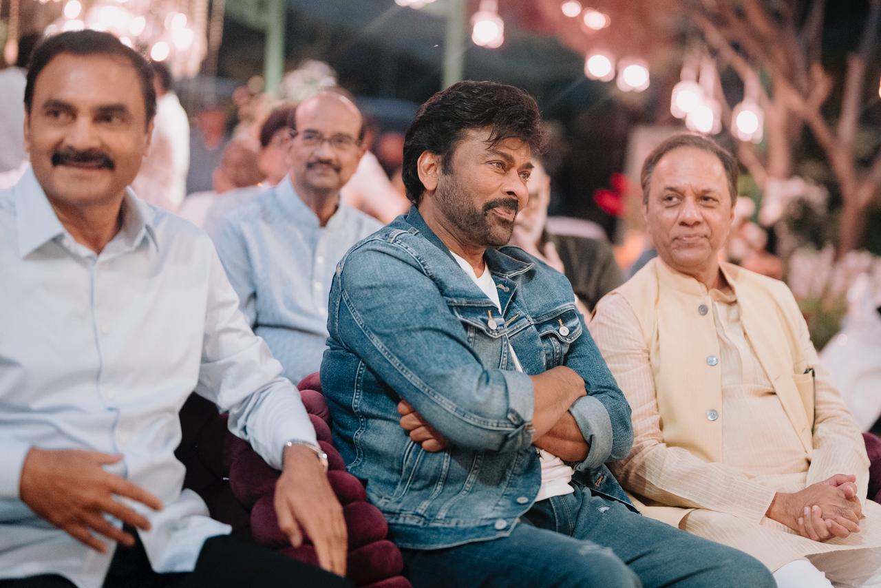 Stylish Chiru Steals Spotlight at Allu Sirish’s Engagement