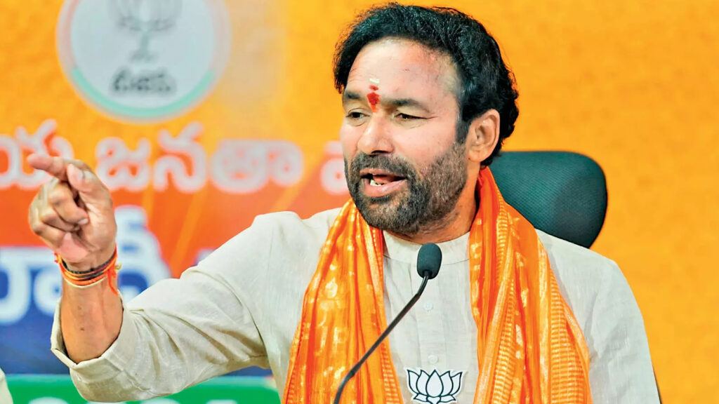 Union Minister Kishan Reddy speaking to media in Hyderabad about Modi and corruption claims