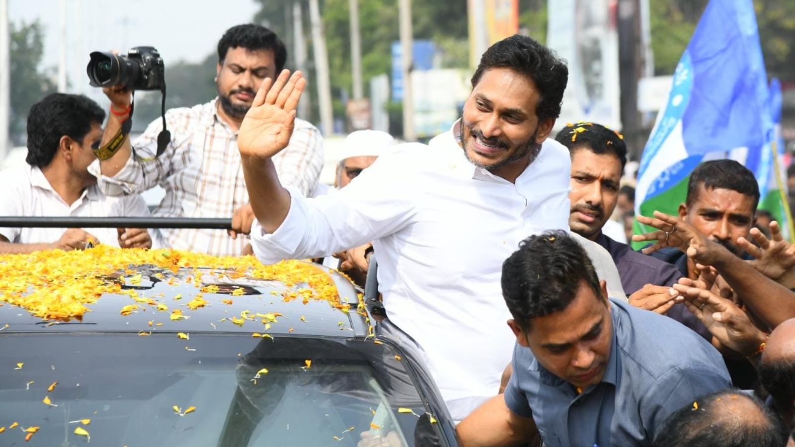 YS Jagan convoy accident in Krishna district