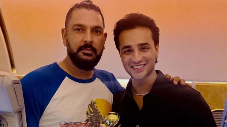 Yuvraj Singh mentoring Abhishek Sharma during T20 training session