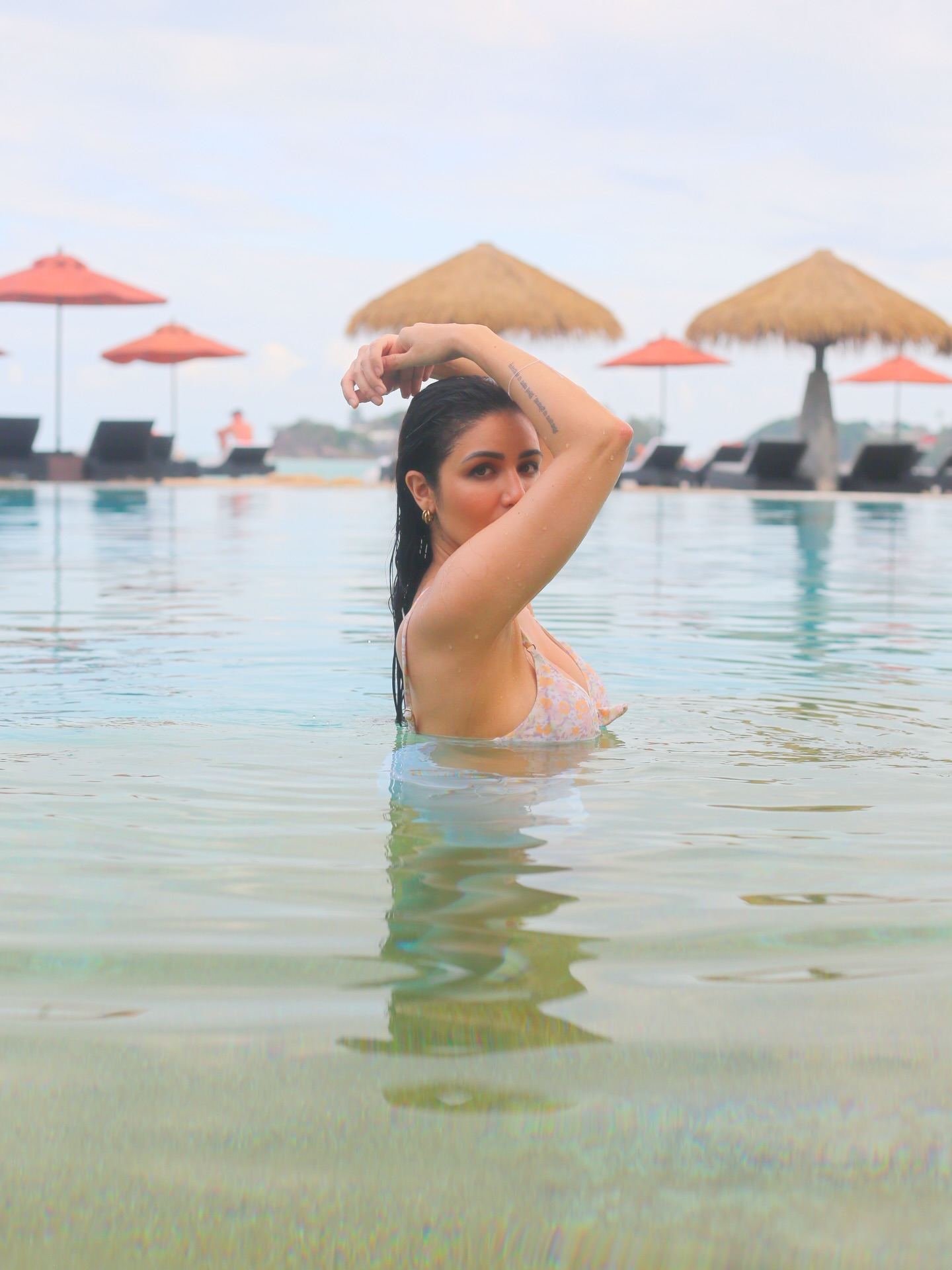 Amy Aela Radiant Swim Style With Soft Sunset Light