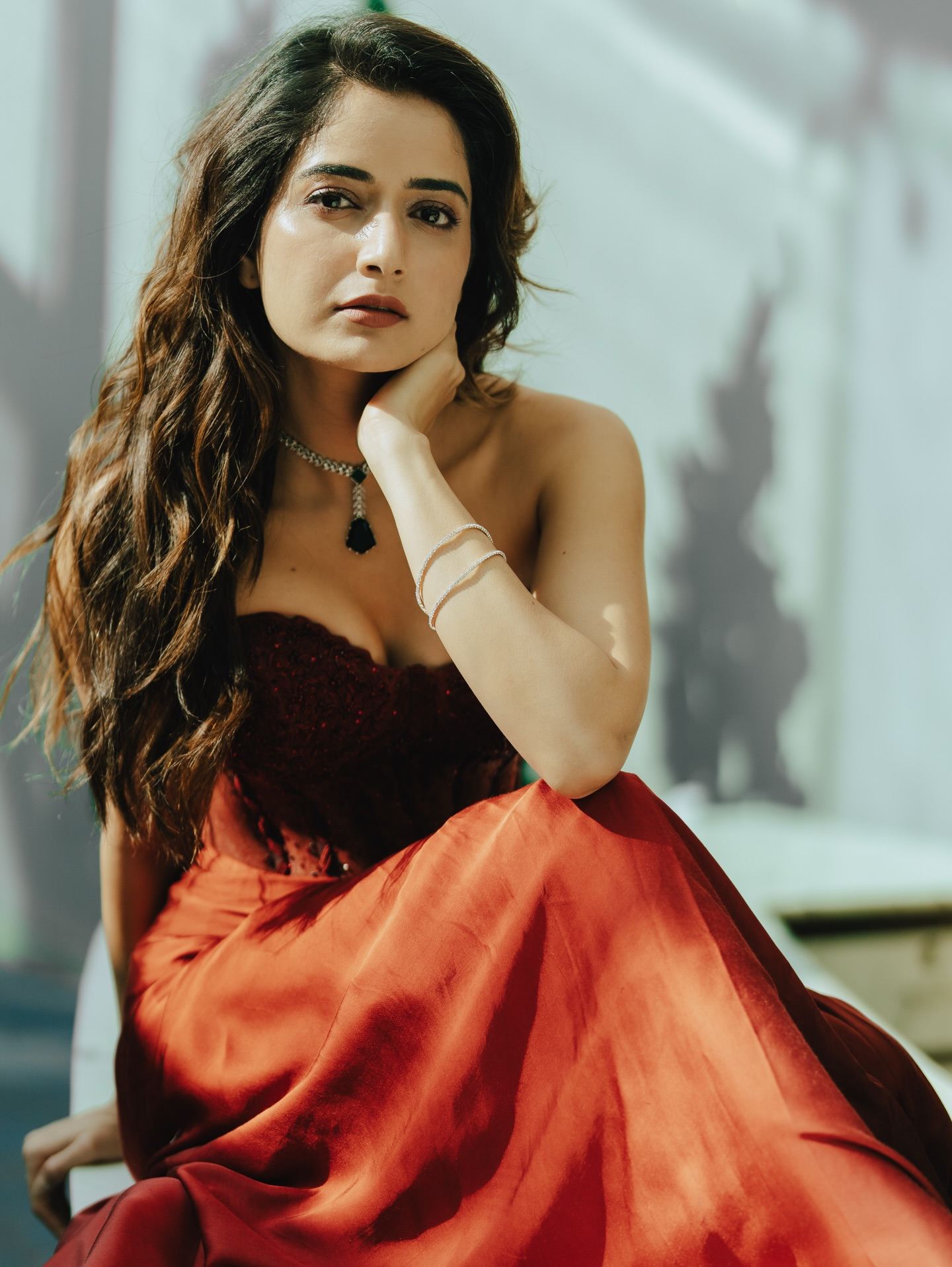 Ashika Ranganath Bold Red Dress Style Statements