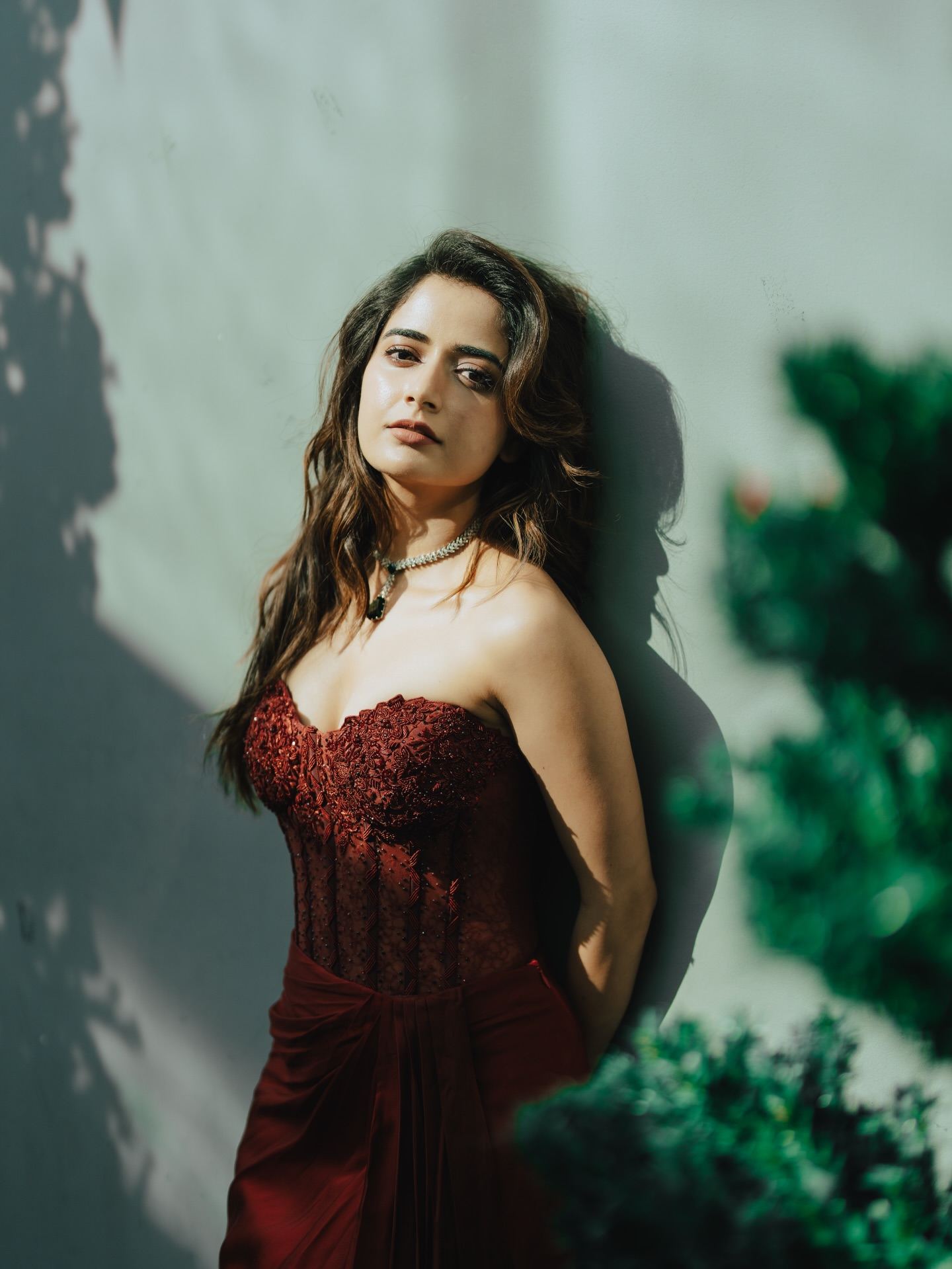Ashika Ranganath Red Gown Photos Impress