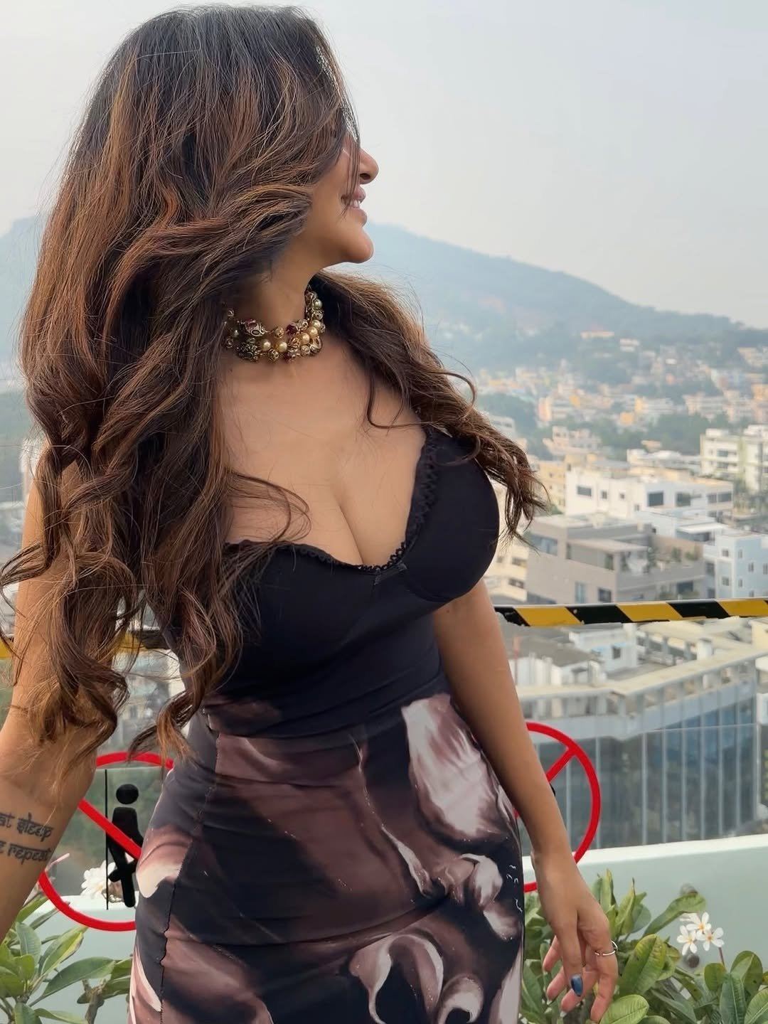 Ashu Reddy's Radiant Smile In A Brown Corset Look