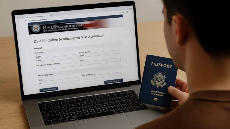B-1 B-2 visa portal login error screen