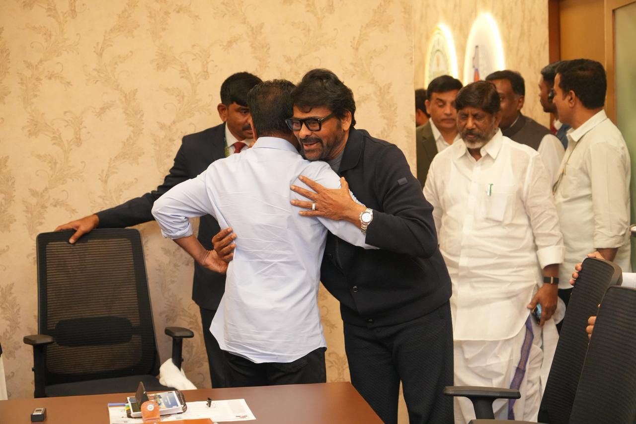 Chiranjeevi Hugging Revanth Reddy Warmly