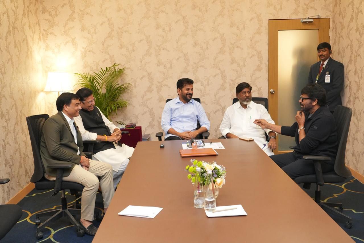 Chiranjeevi And Revanth Reddy In Summit Meeting