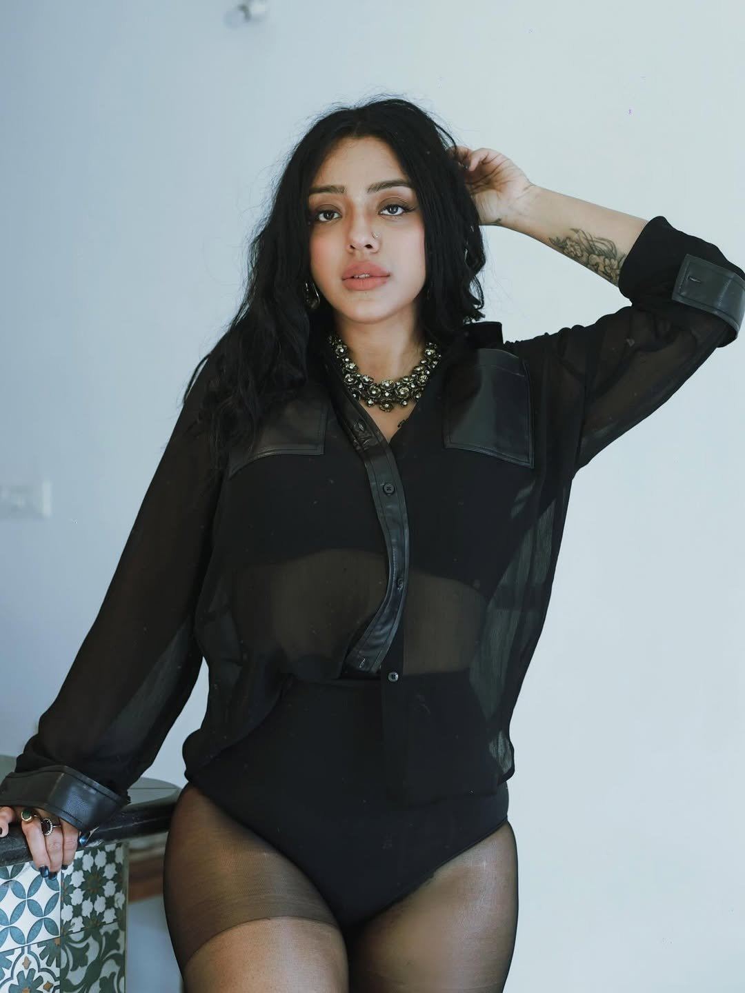 Deviyani Sharma Hot Sheer Shirt Look Viral Pic !