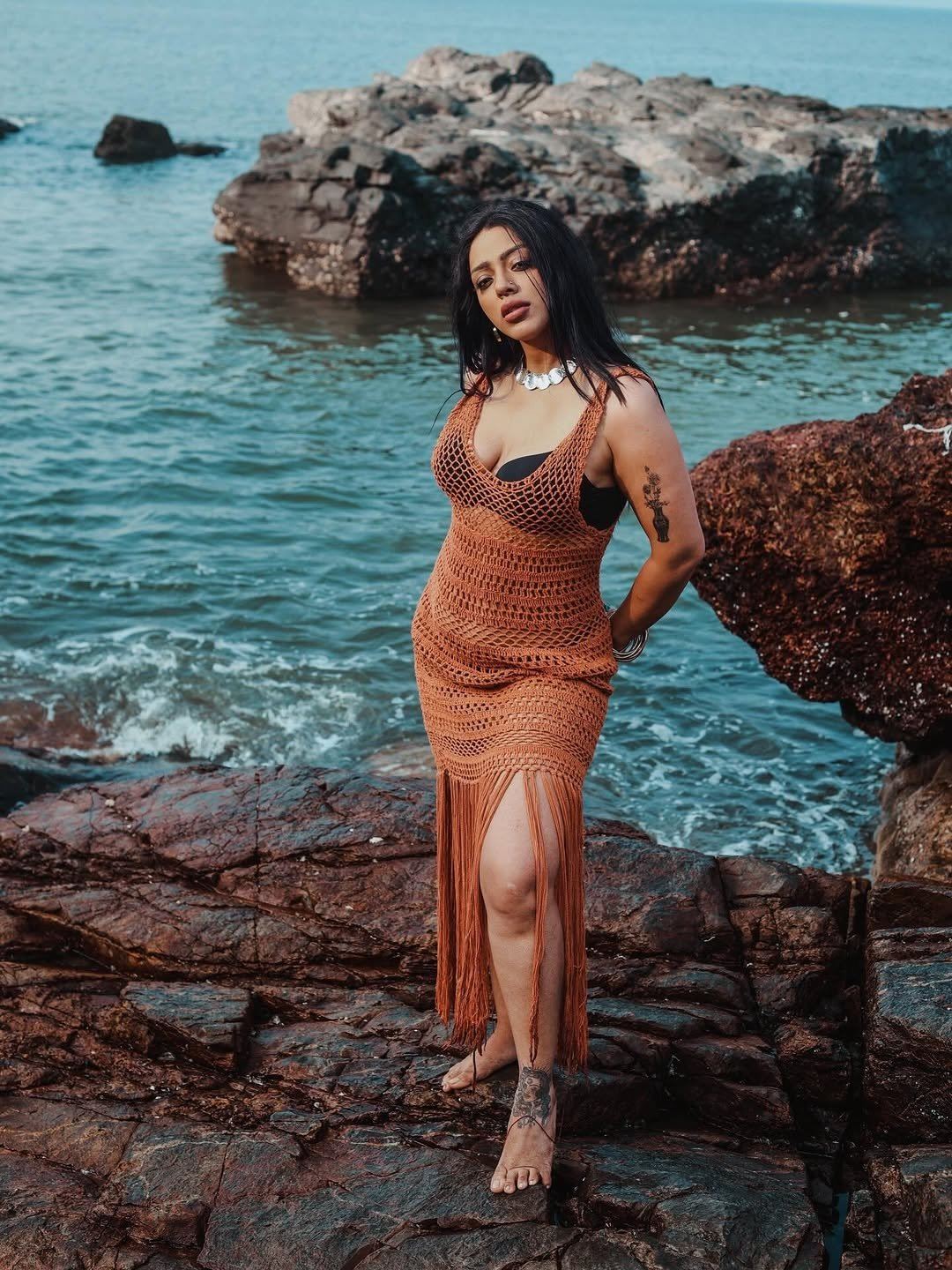 Deviyani Sharma Poses Boldly In Crochet Dress