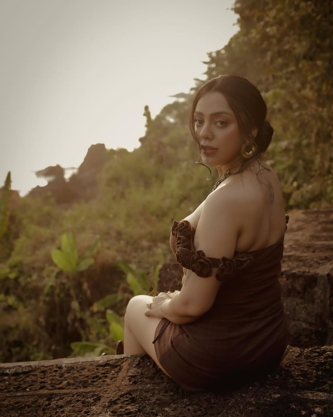 Deviyani Sharma Back Profile With Tattoo In Brown