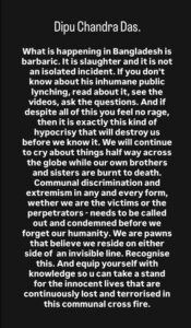 Janhvi Kapoor Post on Bangladesh