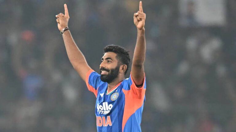 Jasprit Bumrah celebrates 100 wickets record