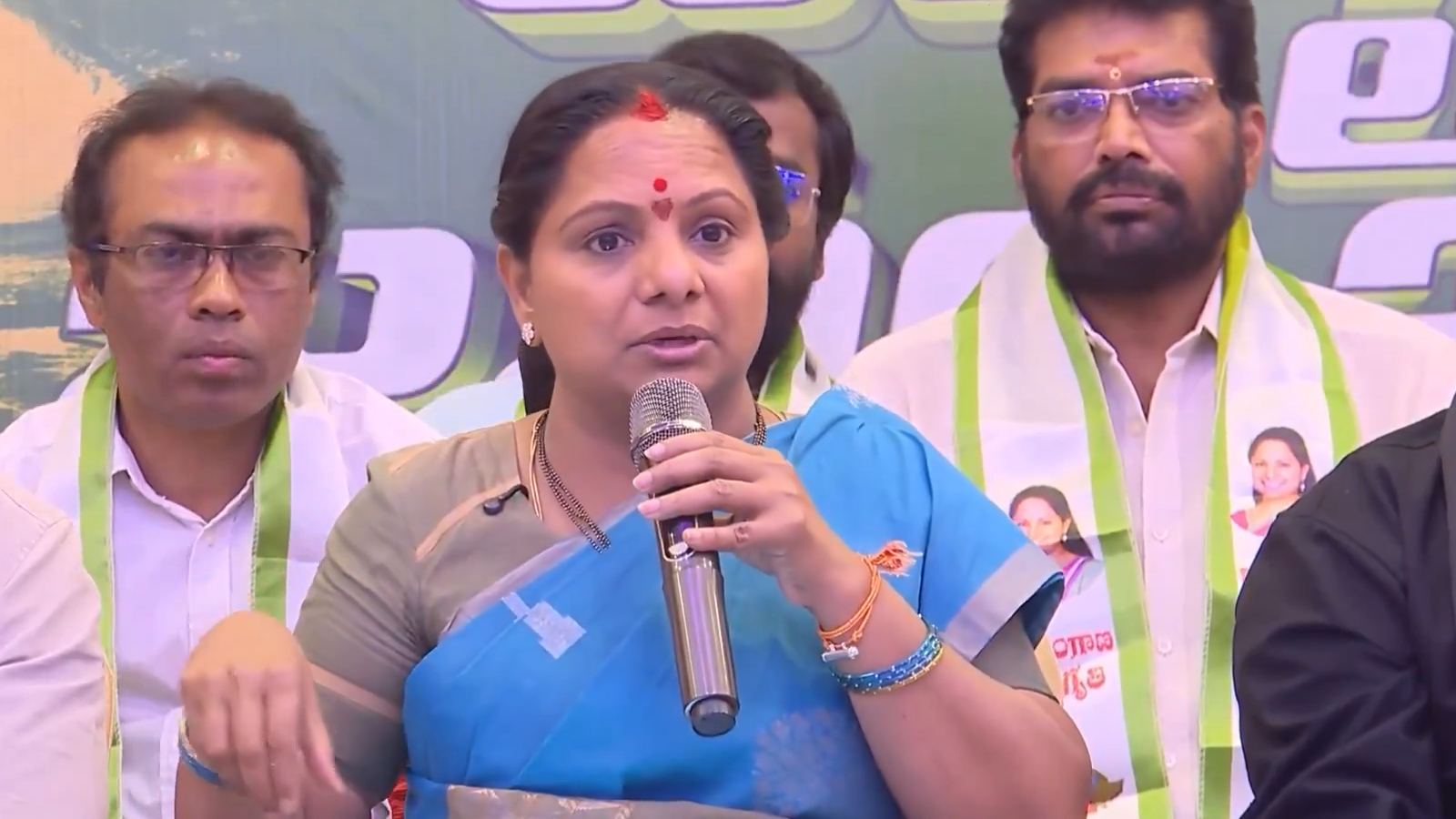 Kavitha launches political attack on BRS, questioning KCR, Harish, and KTR