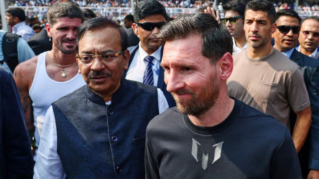 Messi during his visit to India