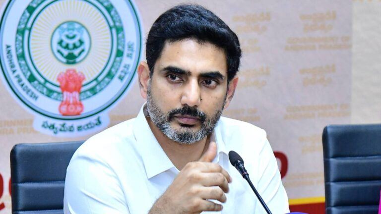 Nara Lokesh addressing a political issue