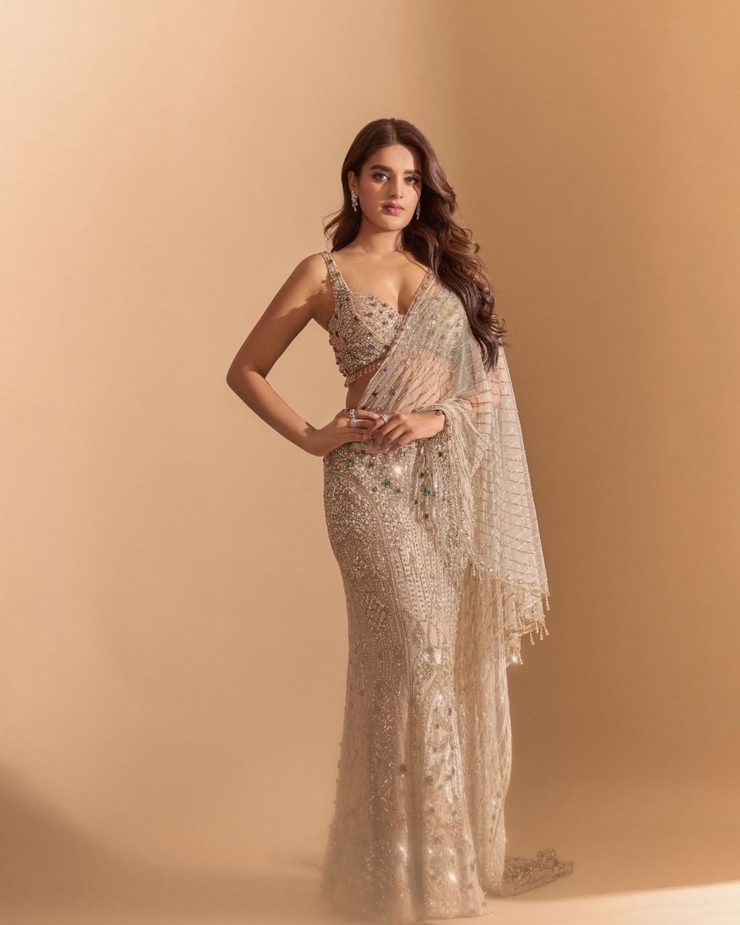 Nidhhi Agerwal Stuns In Sleeveless Designer Wear