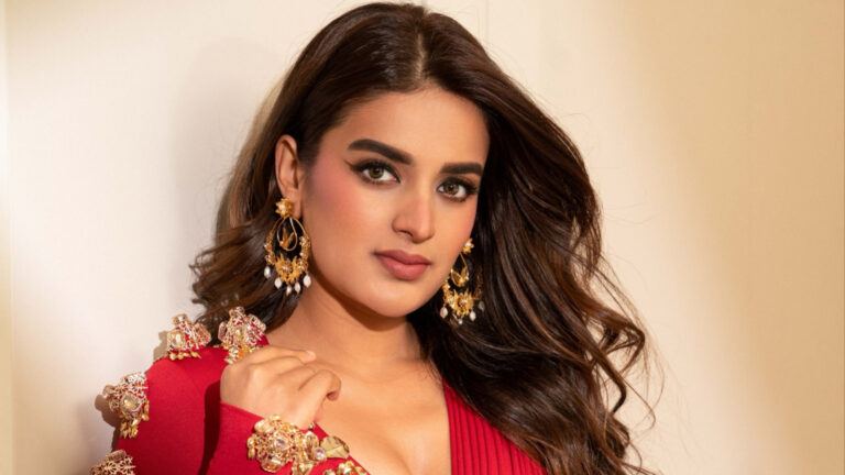 Nidhhi Agerwal at Raja Saab event