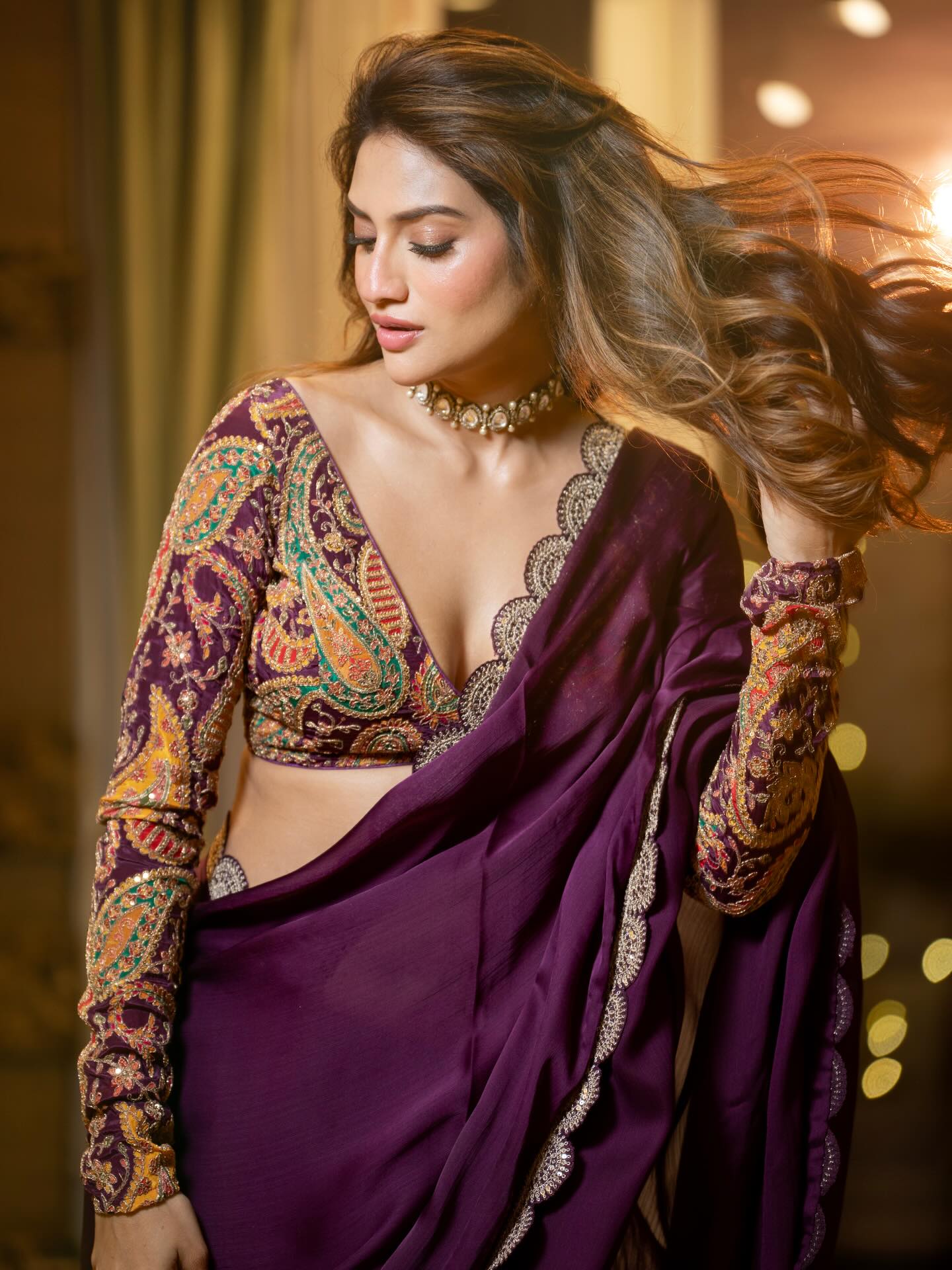 Nussrat Jahan Showcases Elegant Saree Grace