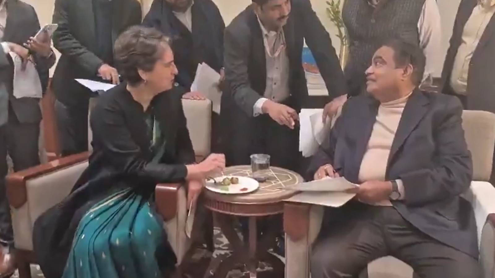 Priyanka Gandhi Gadkari Meeting