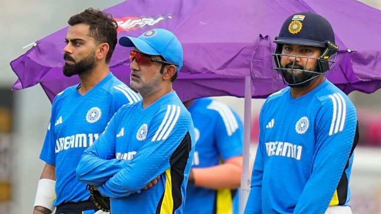 Rohit Kohli Gambhir press conference moment