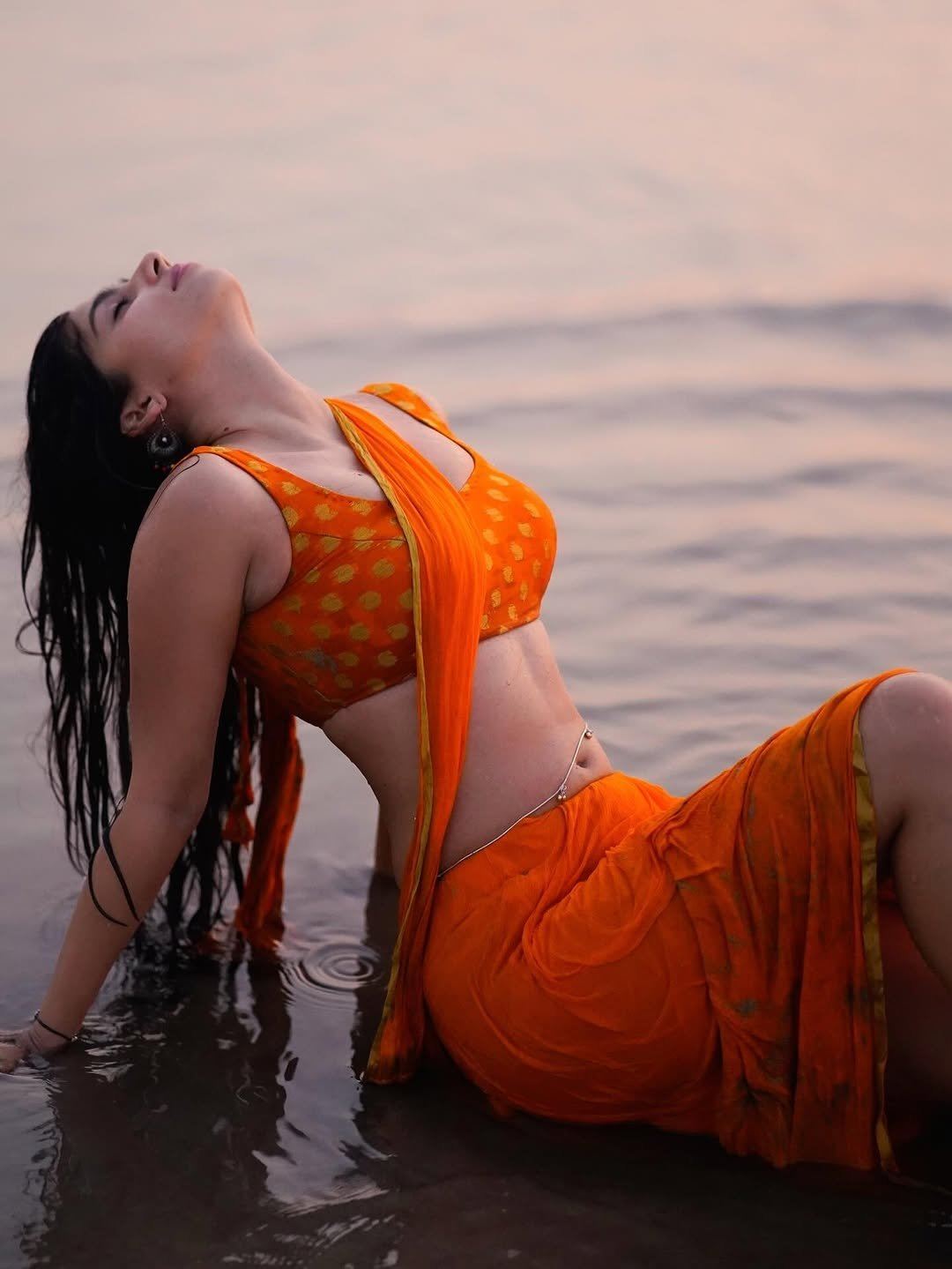 Rose Sardana Posing Sensually In Wet Beach Visuals