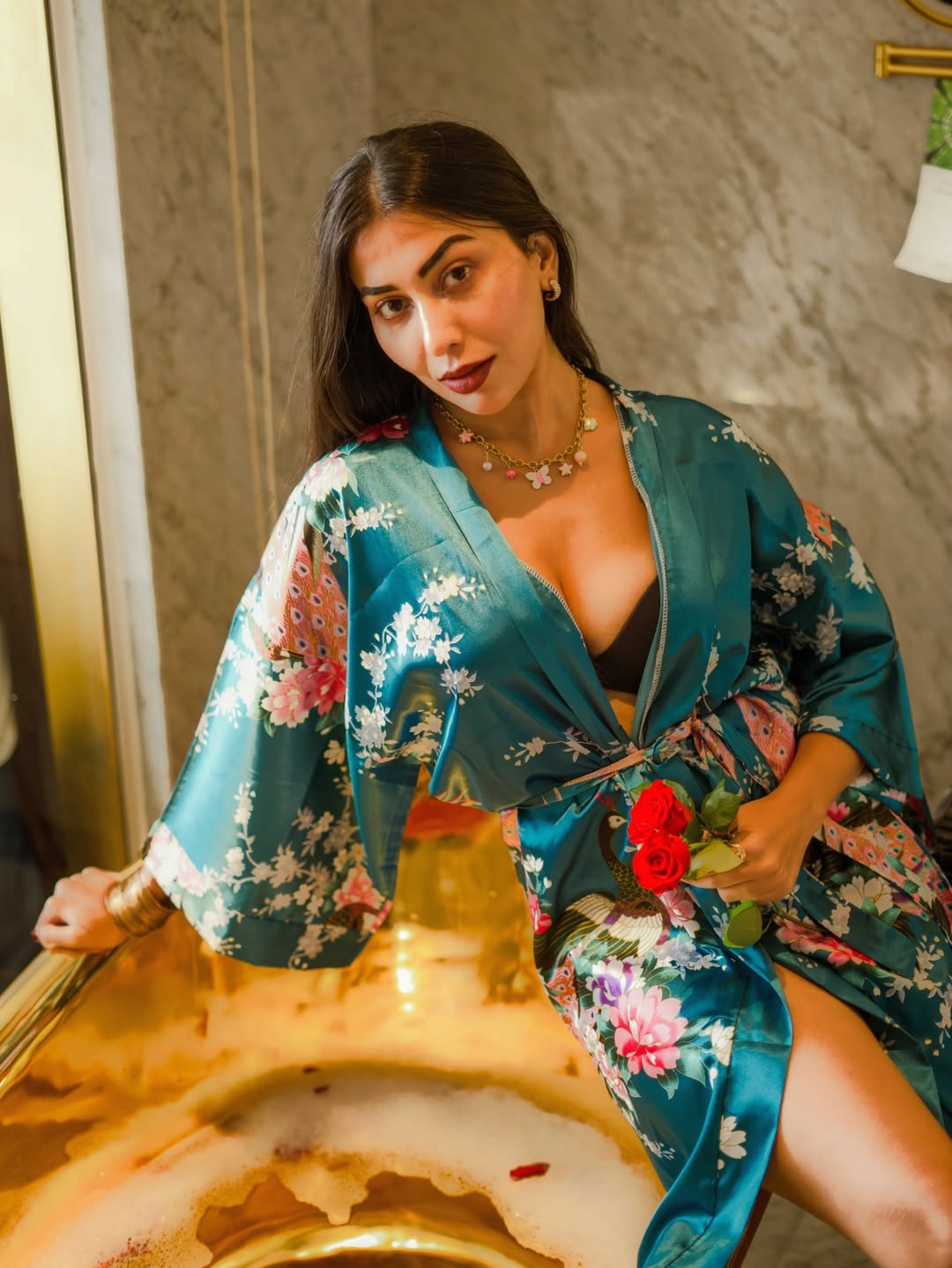 Close Up Of Ruma Sharma's Bold Red Lipstick Look