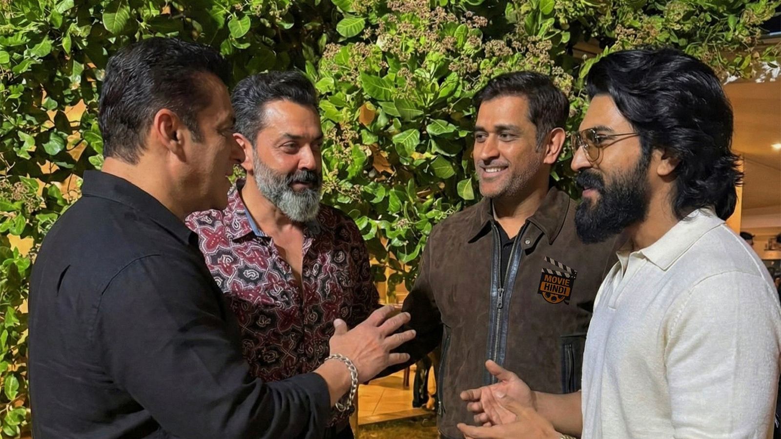 Salman Khan with MS Dhoni and Ram Charan