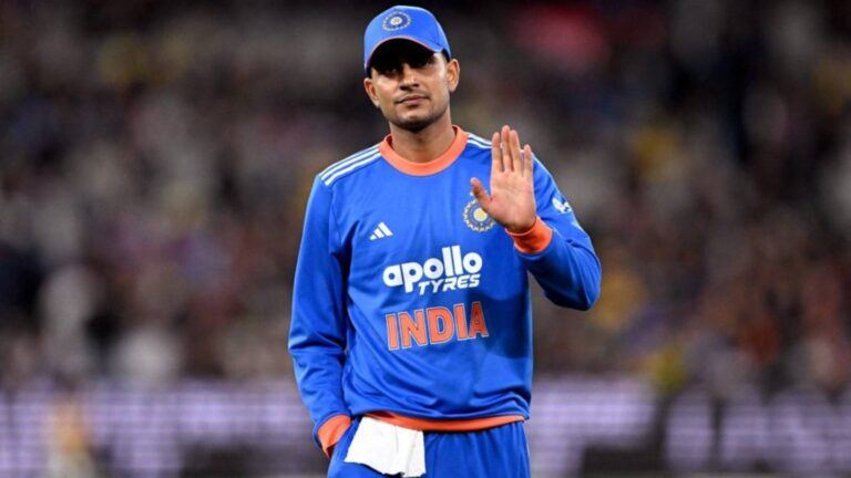 Shubman Gill during T20I match