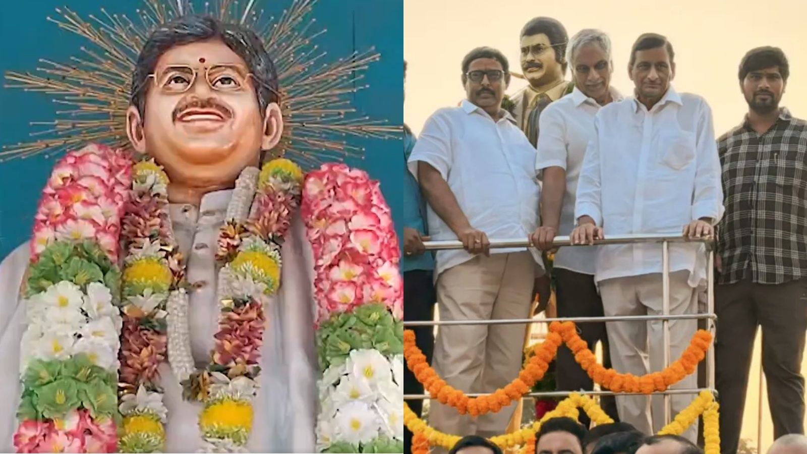 Superstar Krishna statue controversy Bhimavaram